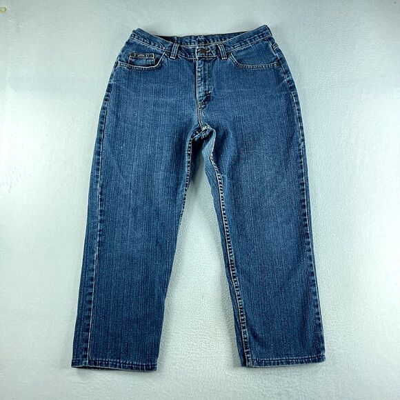 Denim Riders Womens Blue Jeans Tag Size 14P (32x25) Mid Rise Straight Leg - Picture 1 of 11